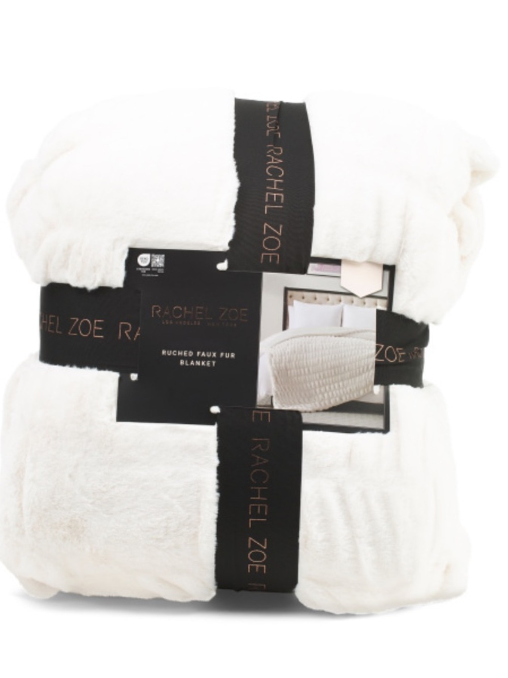 Rachel Zoe Soft Ivory Faux Fur Blanket
